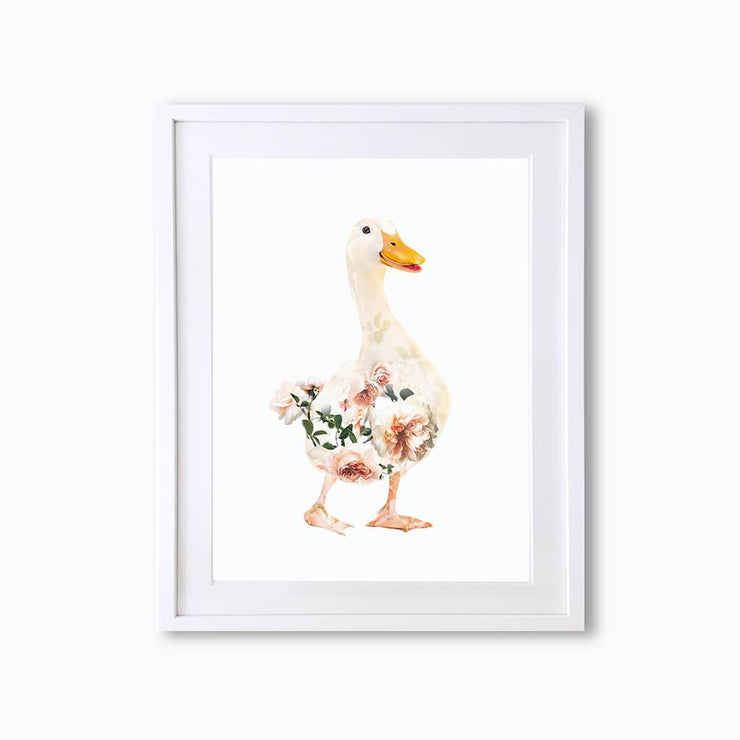 White Duck Art Print - Lola Design Ltd