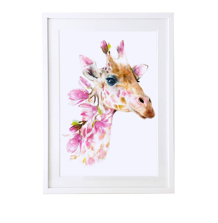 Giraffe Art Print, wall art, wildlife artwork- Lola Design Ltd, poster, fine art print