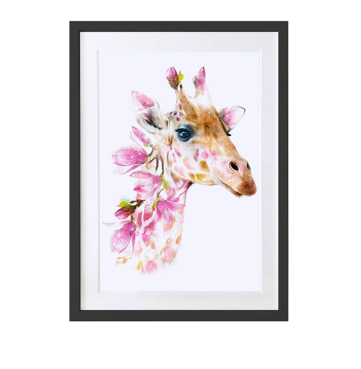 Giraffe Art Print, wall art, wildlife artwork- Lola Design Ltd, poster, fine art print