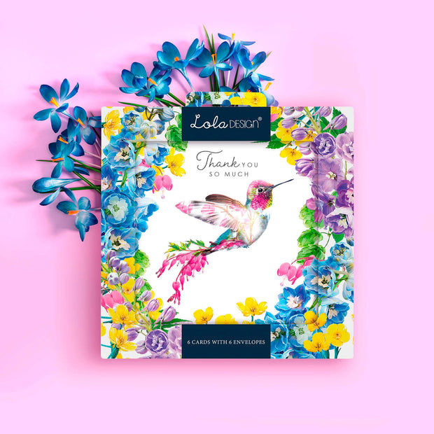 Hummingbird Thank you notecards - Lola Design Ltd