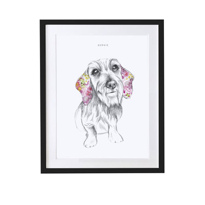 Wire Haired Dachshund Personalised Pet Portrait - Lola Design Ltd