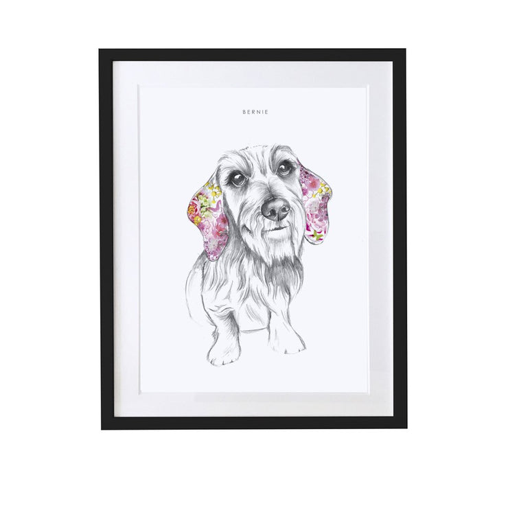 Wire Haired Dachshund Personalised Pet Portrait - Lola Design Ltd