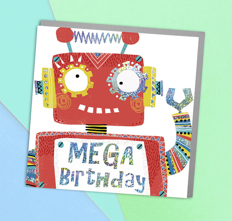 Robot Happy Birthday Card - Lola Design Ltd