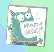 Monster Happy Birthday Card - Lola Design Ltd